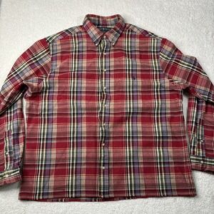 Ralph Lauren Button Down Shirt Flannel Men's 2XLT Classic‎ Fit Multicolor Plaid